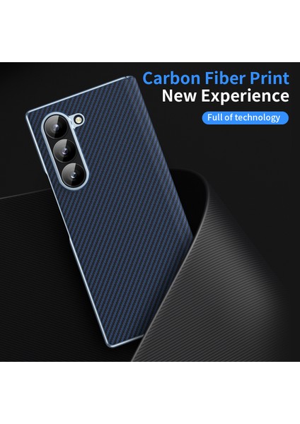 Samsung Galaxy Z Fold6 5g Kılıf Deri+Pc Telefon Kılıfı Menteşe Korumalı-Mavi (Yurt Dışından) fiyatları