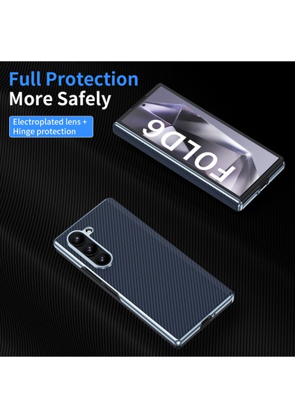 Samsung Galaxy Z Fold6 5g Kılıf Deri+Pc Telefon Kılıfı Menteşe Korumalı-Mavi (Yurt Dışından) modelleri