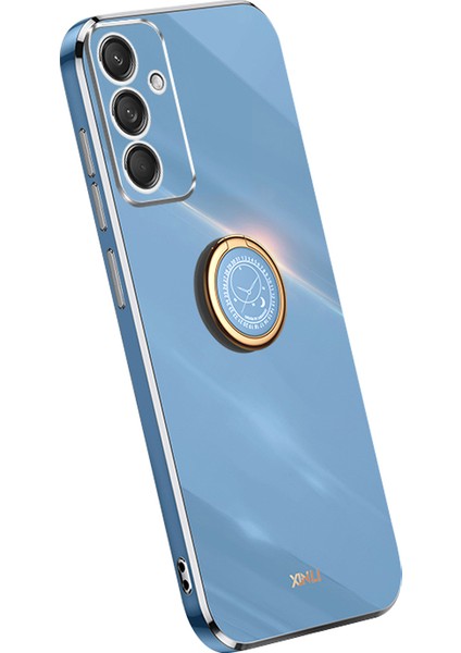 Xınlı Samsung Galaxy M55 5g Kılıf Yüzük Kickstand Tpu Telefon Kapağı-Mavi (Yurt Dışından)