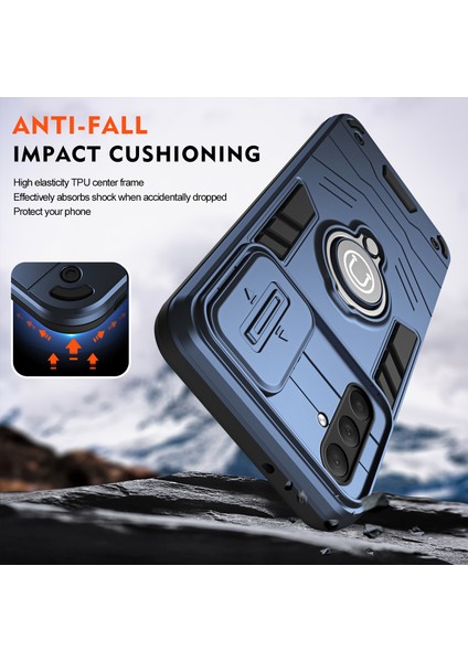 Samsung Galaxy M54 5g Kılıf Halka Kickstand Pc+Tpu Telefon Kılıfı, Slayt Lensli Koruma-Mavi (Yurt Dışından) fırsatları