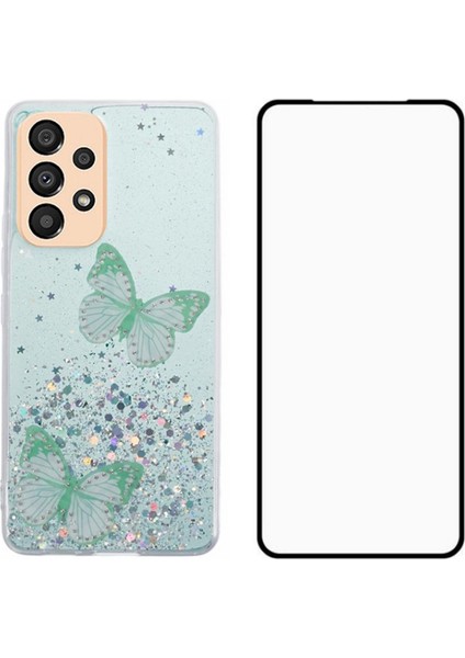 Wanlonfeng Aw Serisi Samsung Galaxy A53 5g Kılıf Ekran Koruyucu 2'si 1 Arada Tpu Estetik Telefon Kapağı-Yeşil (Yurt Dışından)