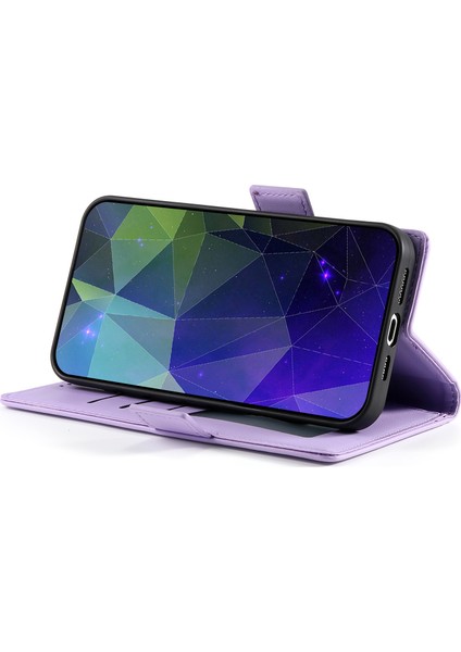 Samsung Galaxy A05 4g Kılıf Kart Tutuculu Deri Telefon Kılıfı Manyetik Yan Toka-Mor (Yurt Dışından)
