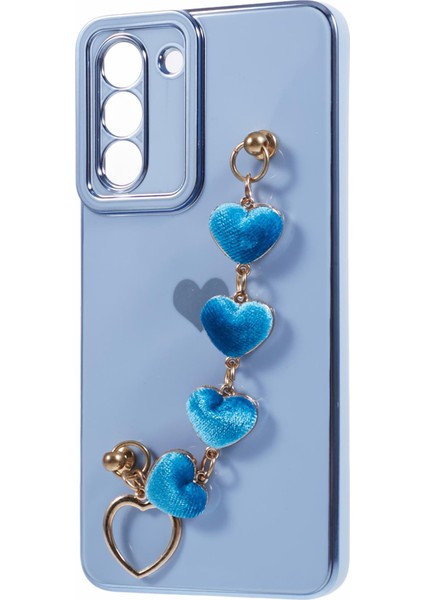 Samsung Galaxy S21+5G Kılıf Kalp Zincir Askılı-Mavi Düşme Önleyici Yumuşak Tpu Telefon Kılıfı (Yurt Dışından) modelleri