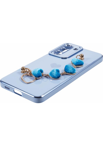 Samsung Galaxy S21+5G Kılıf Kalp Zincir Askılı-Mavi Düşme Önleyici Yumuşak Tpu Telefon Kılıfı (Yurt Dışından) fırsatları