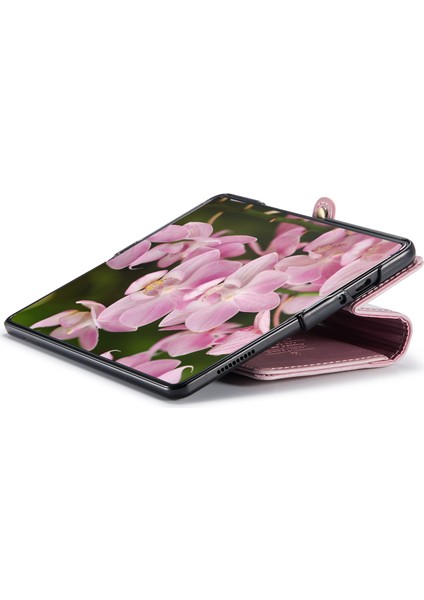 Caseme Samsung Galaxy Z Fold6 5g Pu Deri Kılıf Standı Retro Cüzdan Telefon Kapağı-Pembe (Yurt Dışından)