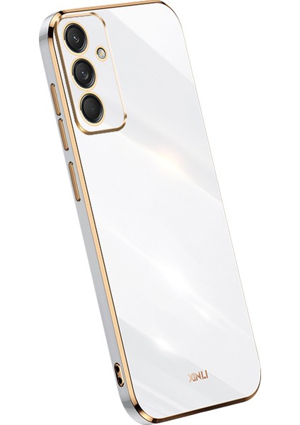 Xınlı Samsung Galaxy M55 5g Kılıf Tpu Telefon Kapağı Galvanik Çerçeve-Beyaz (Yurt Dışından)