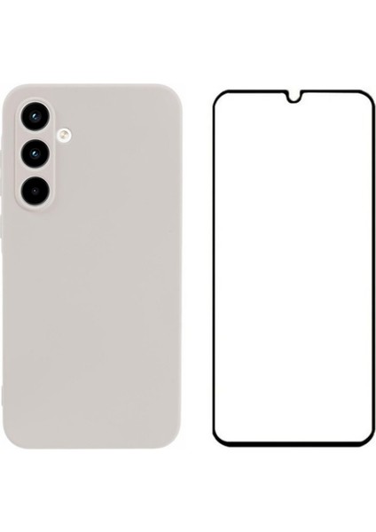 Wanlonfeng Rb2 Serisi Samsung Galaxy A35 5g Kılıf Yumuşak Tpu Telefon Kılıfı Ekran Koruyucu-Beyaz (Yurt Dışından)