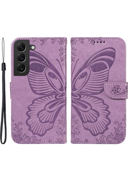 Samsung Galaxy S21 Fe 5g Kılıf Desenli Telefon Deri Kılıf-Açık Mor (Yurt Dışından)