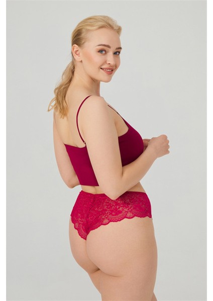 Dantelli Tül Detaylı Büyük Beden Kadın Brezilya 7'li Paket Külot fiyatları