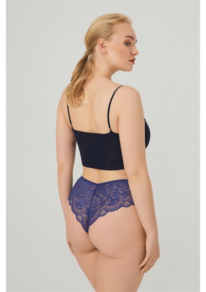 Dantelli Tül Detaylı Büyük Beden Brezilya 3'lü Paket Külot - 4 fiyatları