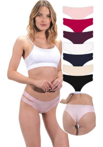 Basic Lazer Kesim Kadın Hipster Külot 7'li Paket - 2