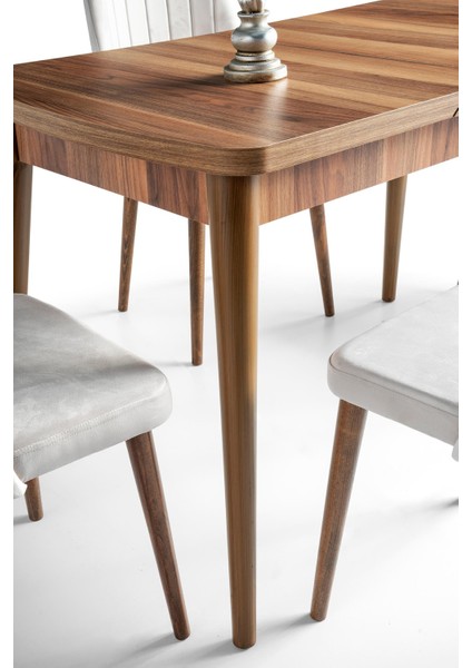 Milano Mdf Açılır Mutfak Masa 6 Lı Sandalyeli Takım 75x130cm fırsatları