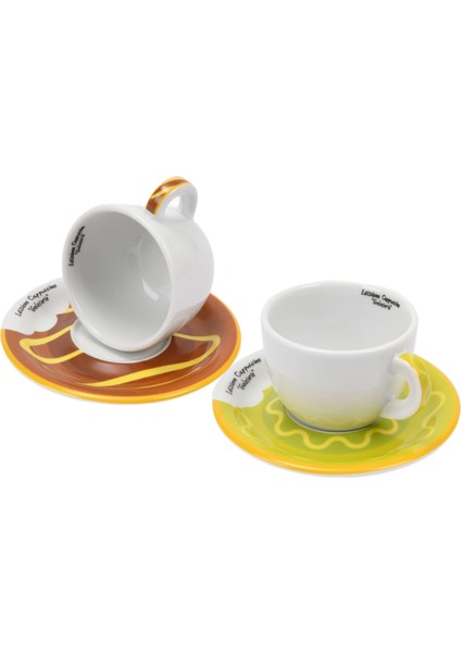 Edex Goloserie İki Kişilik Cappuccino Fincan ve Tabak Takımı - 190 ml - 4 Parça