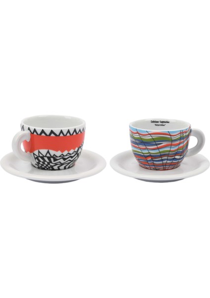 Edex Arlecchino İki Kişilik Cappuccino Fincan ve Tabak Takımı - 190 ml - 4 Parça