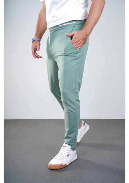 Kingbrich Beli Lastikli Baskılı Cepli Slim Fit Kalıp Erkek Alt Eşofman