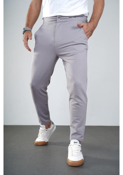 Kingbrich Beli Lastikli Baskılı Cepli Slim Fit Kalıp Erkek Alt Eşofman