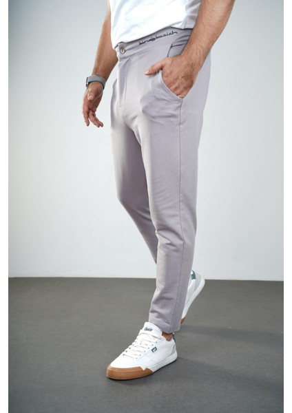 Kingbrich Beli Lastikli Baskılı Cepli Slim Fit Kalıp Erkek Alt Eşofman