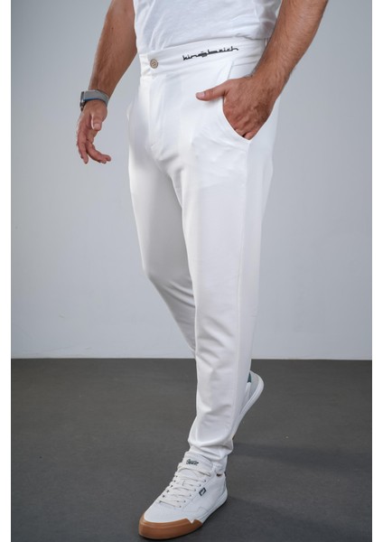 Kingbrich Beli Lastikli Baskılı Cepli Slim Fit Kalıp Erkek Alt Eşofman