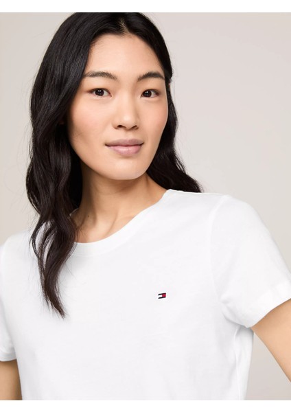 Kadın Heritage Logo T-Shirt-Beyaz modelleri