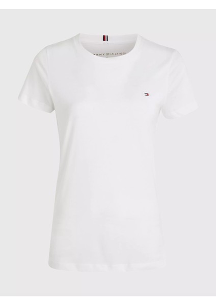 Kadın Heritage Logo T-Shirt-Beyaz indirimleri
