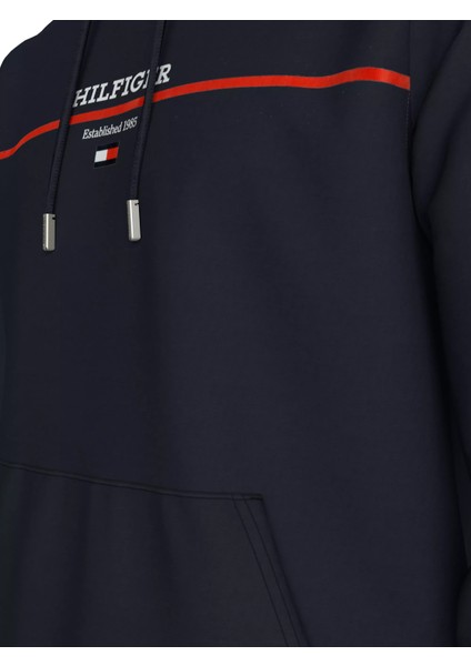 Tommy Hilfiger Erkek Hılfıger Strıpe Terry Hoody Sweatshirt-Lacivert