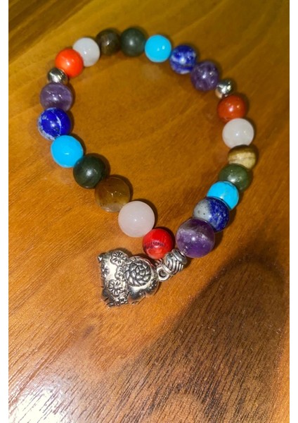 Çin Takvimi Burçları Çharm 7 Çakra Doğal Taş Bileklik Hand Made El Işi Feng Shui Ejderha Yılı Koruyucu Hayvan Keçi Goat Objeli fırsatları