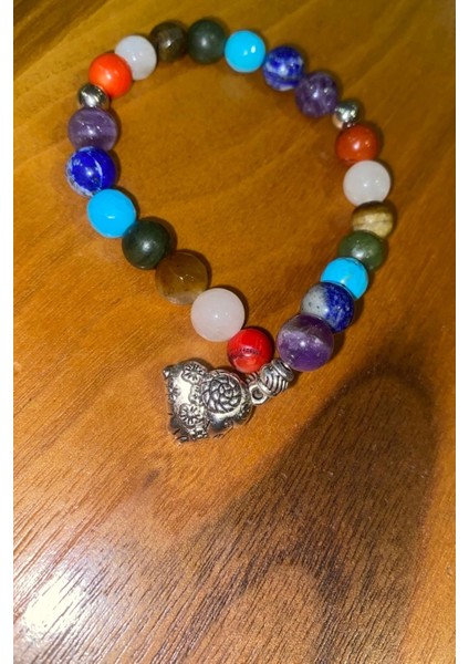 Çin Takvimi Burçları Çharm 7 Çakra Doğal Taş Bileklik Hand Made El Işi Feng Shui Ejderha Yılı Koruyucu Hayvan Keçi Goat Objeli indirimleri