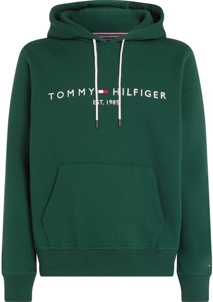 Tommy Hilfiger Erkek Tommy Logo Baskılı Sweatshirt-Yeşil