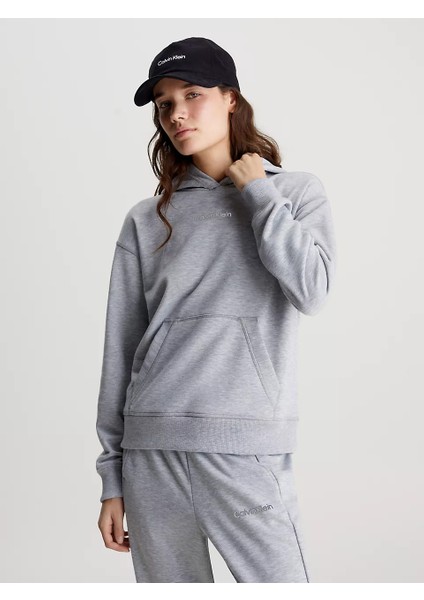 Kadın Pullover Kapüşonlu Sweatshirt - Gri