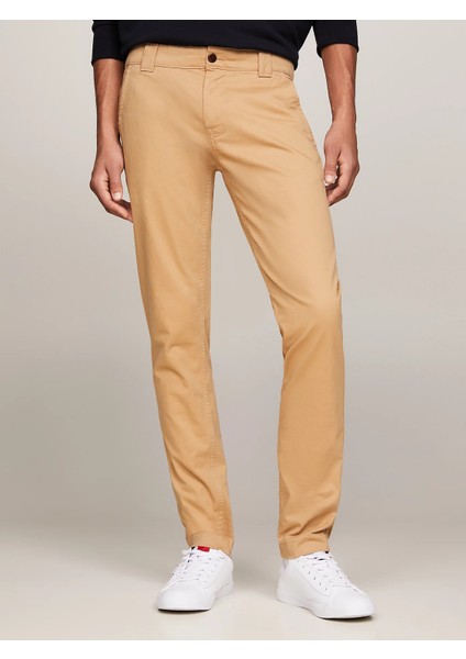 Erkek Slim Fit Chino Pantolon-Bej