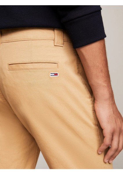 Erkek Slim Fit Chino Pantolon-Bej