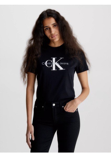Kadın Core Monologo Regular T-Shirt - Siyah