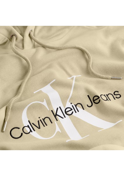 Calvin Klein Erkek Seasonal Monologo Regular Sweatshirt-Bej