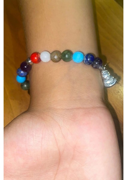 Çin Takvimi Burçları Çharm 7 Çakra Doğal Taş Bileklik Hand Made El Işi Feng Shui Ejderha Yılı Koruyucu Hayvan Snake Yılan Objeli