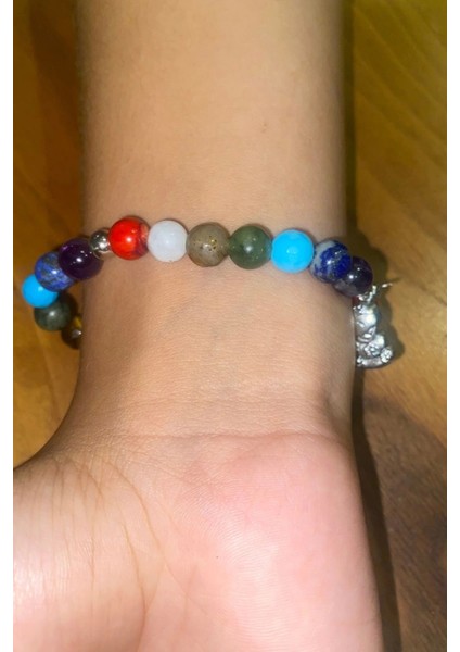Çin Takvimi Burçları Çharm 7 Çakra Doğal Taş Bileklik Hand Made El Işi Feng Shui Ejderha Yılı Koruyucu Hayvan Snake Yılan Objeli