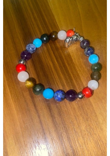 Çin Takvimi Burçları Çharm 7 Çakra Doğal Taş Bileklik Hand Made El Işi Feng Shui Ejderha Yılı Koruyucu Hayvan Snake Yılan Objeli