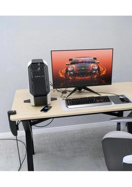 Akım Korumalı Priz Masa Kenarı Ayarlanabilir 3 Priz + 2 USB + 1 Type C Güç Düğmeli Girişli Priz Ftr-19