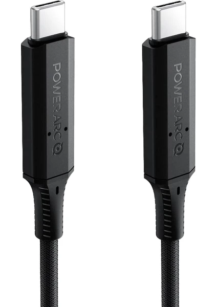 USB-C to USB-C 1 Metre E-Mark Çipli Örgü Kablo 100W Güç / PPS 2.0 Super Hızlı Şarj / Data Type-C Ekstra Dayanıklı ArcWire PB1800 Black - 000CB24746