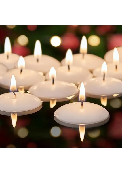 Beyaz Suda Yüzen Kokusuz Terapi Mumu Tanesi 4 Saat Yanar