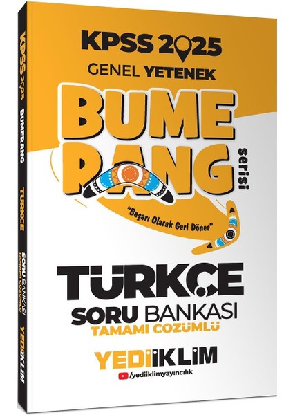 2025 KPSS Genel Yetenek Bumerang Türkçe Tamamı Çözümlü Soru Bankası