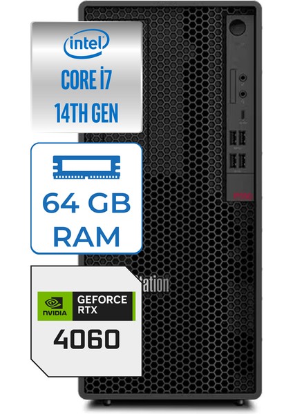 Thinkstation P2 Intel Core Vpro Intel Core Vpro İ7-14700 64GB Ddr5 1tb HDD + 2tb SSD 8gb RTX4060 Freedos Masaüstü Iş Istasyonu 30FSS0VJ0059