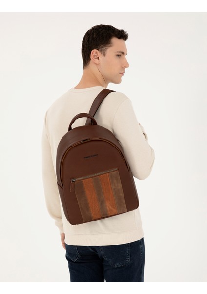 Erkek Erkek Taba Deri Sırt Çantası 50288741-VR099