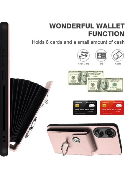 Oppo A78 4g Koruyucu Kapak Için Kılıf El Kayışı Deri Kart Yuvası Tutucular (Yurt Dışından) indirimleri