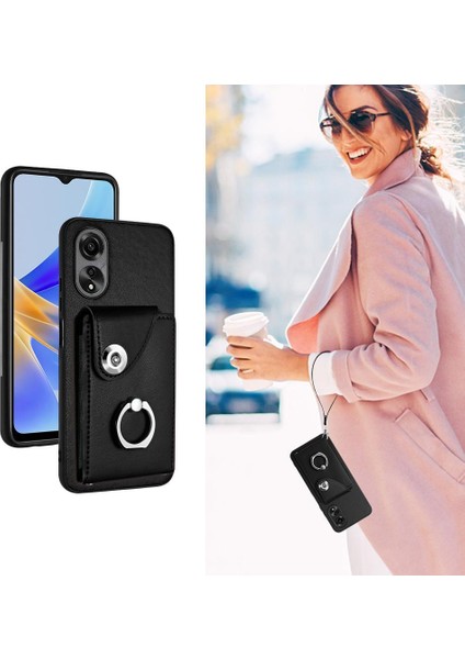 GX Boutique Oppo Case 4g Deri Kart Yuvası Sahipleri Için Kılıf El Kayışı Koruyucu Kapak (Yurt Dışından)