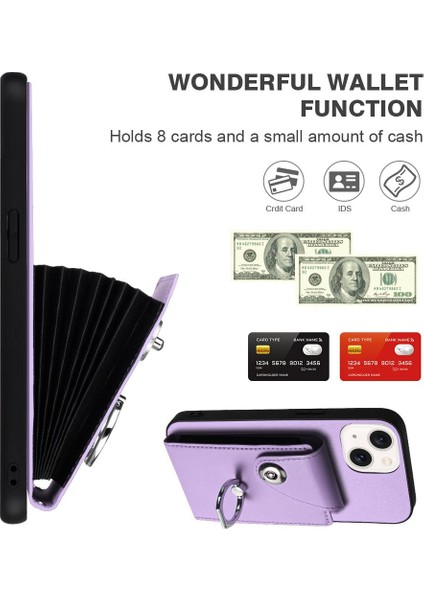 Iphone 13 Için Kılıf Mini Koruyucu Kapak Deri Kart Yuvası Tutucular El (Yurt Dışından)
