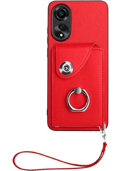 Oppo A78 4g Koruyucu Kapak Için Kılıf El Kayışı Deri Kart Yuvası Tutucular (Yurt Dışından) modelleri