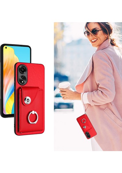 Oppo A78 4g Koruyucu Kapak Için Kılıf El Kayışı Deri Kart Yuvası Tutucular (Yurt Dışından) fırsatları