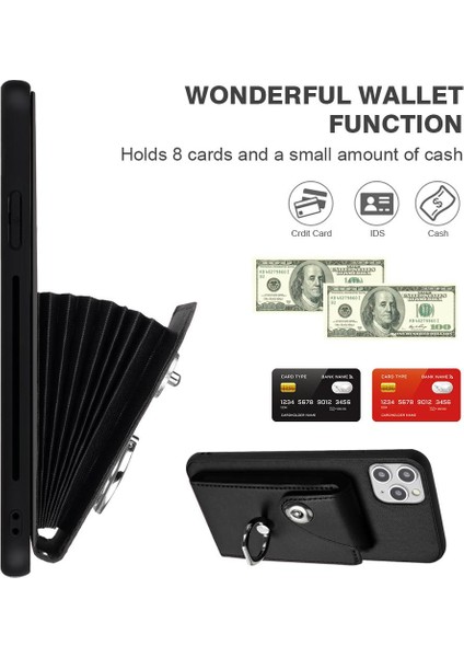 Iphone 11 Için Kılıf Pro Max El Kayışı Koruyucu Kapak Kart Yuvası Tutucular (Yurt Dışından)