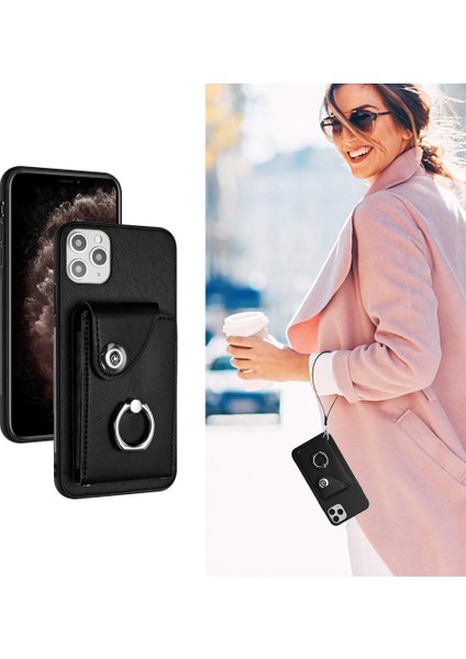 Iphone 11 Için Kılıf Pro Max El Kayışı Koruyucu Kapak Kart Yuvası Tutucular (Yurt Dışından)