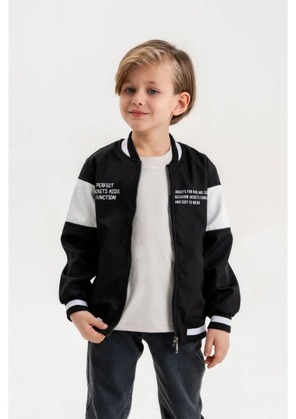 Çift Cepli Fermuarlı Kolej Su Geçirmez Erkek Çocuk Ceket modelleri